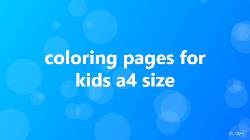 coloring pages for kids a4 size
