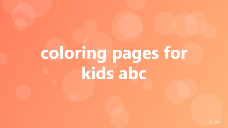 coloring pages for kids abc