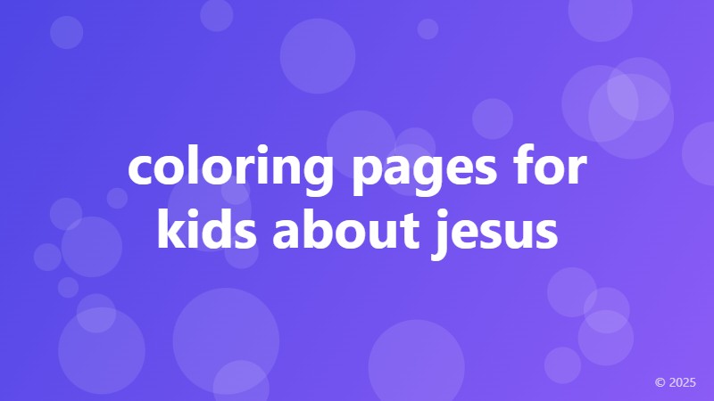 coloring pages for kids about jesus