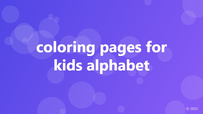 coloring pages for kids alphabet