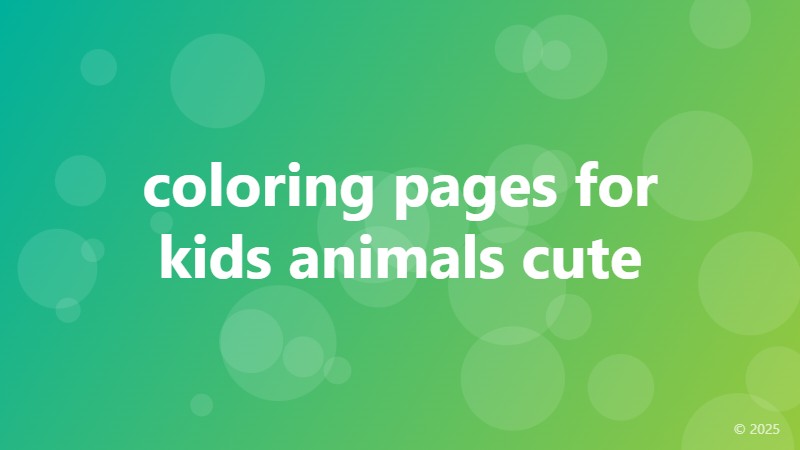 coloring pages for kids animals cute