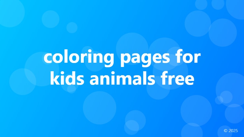 coloring pages for kids animals free