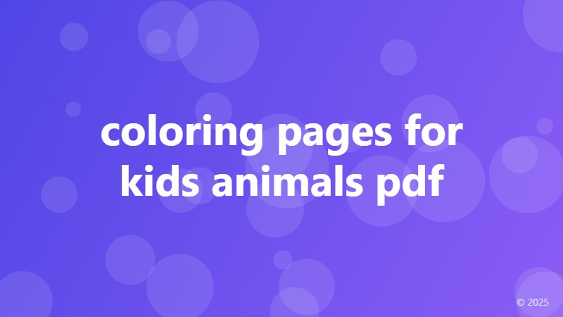 coloring pages for kids animals pdf