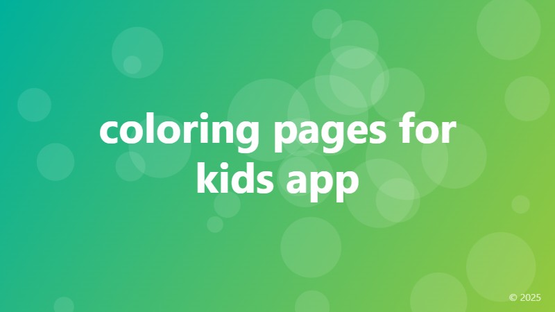 coloring pages for kids app