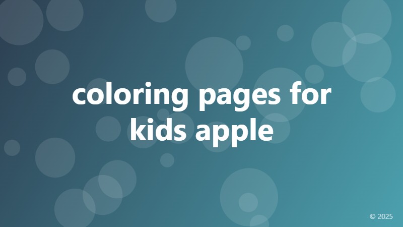coloring pages for kids apple