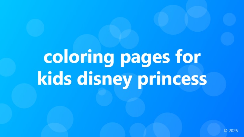 coloring pages for kids disney princess