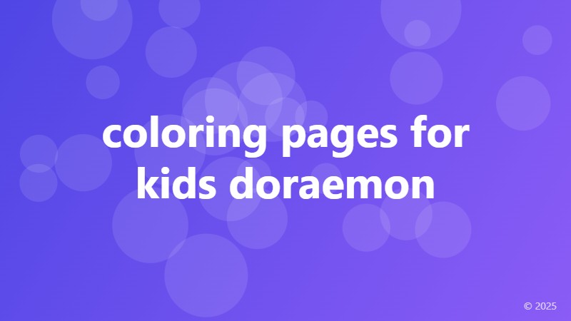 coloring pages for kids doraemon
