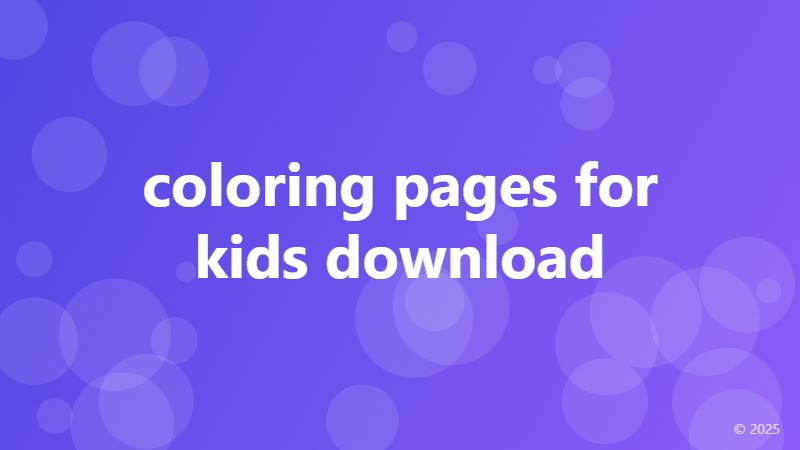 coloring pages for kids download