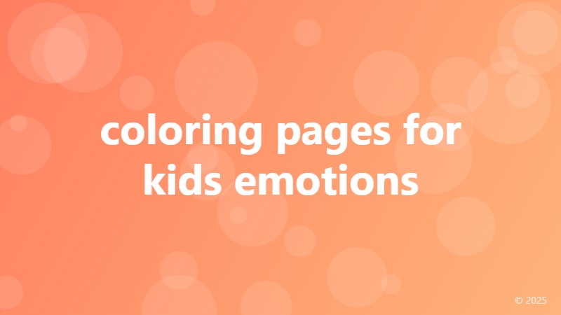 coloring pages for kids emotions