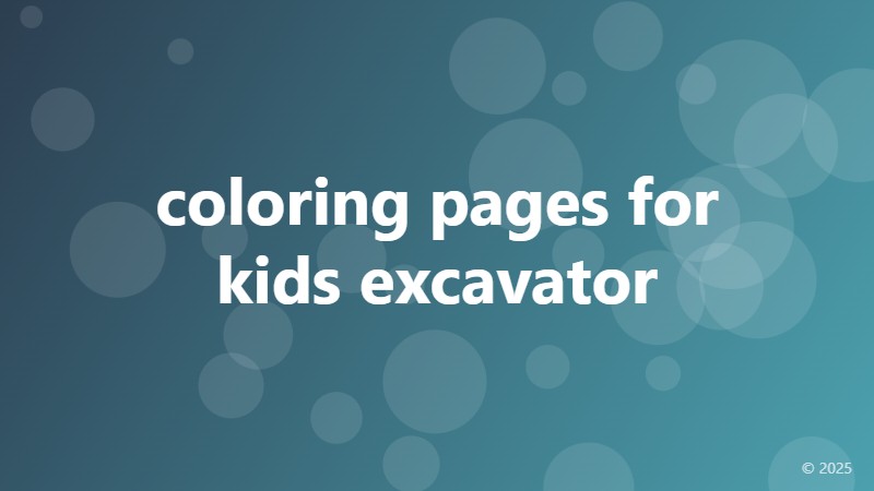 coloring pages for kids excavator