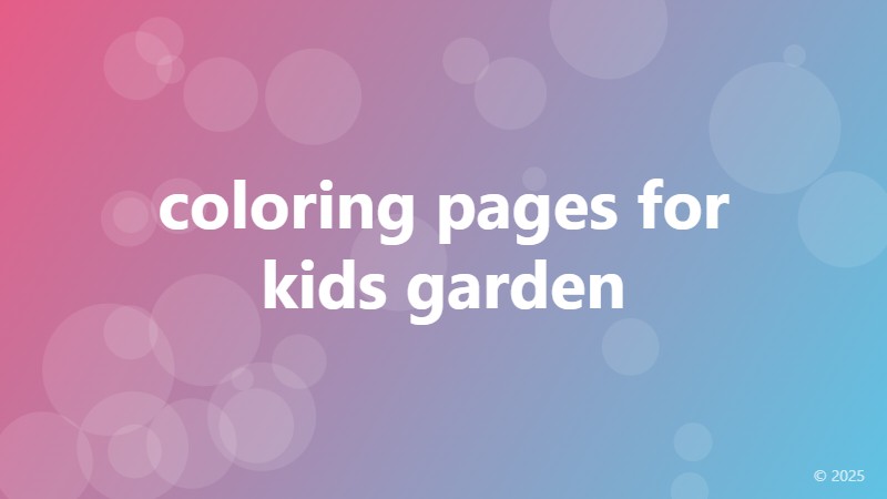 coloring pages for kids garden