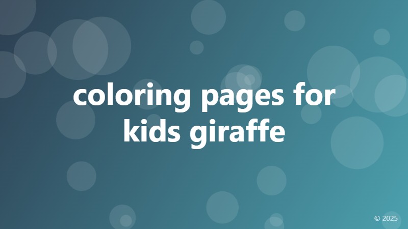 coloring pages for kids giraffe