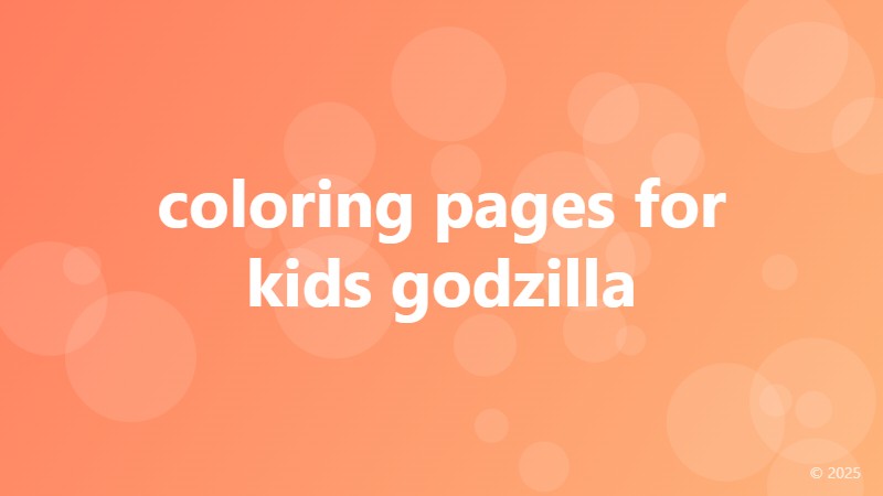 coloring pages for kids godzilla