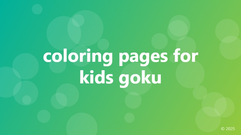 coloring pages for kids goku