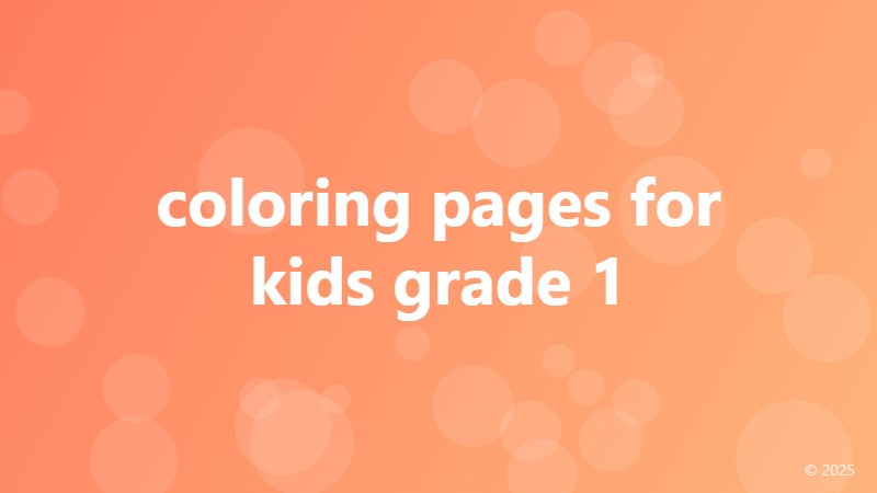 coloring pages for kids grade 1