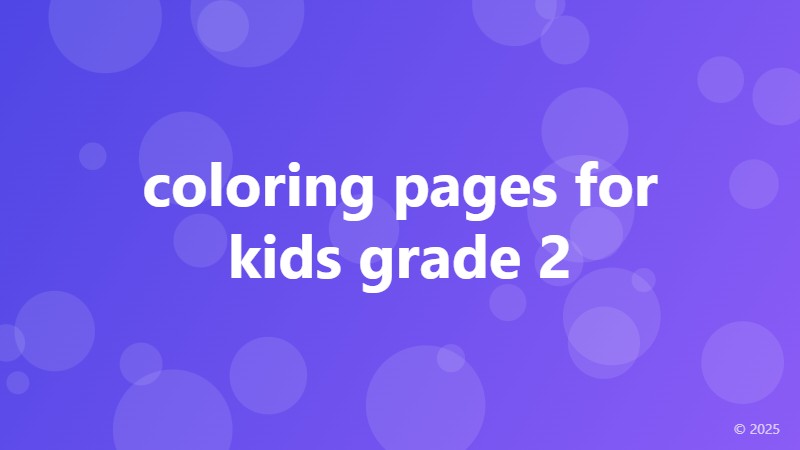 coloring pages for kids grade 2