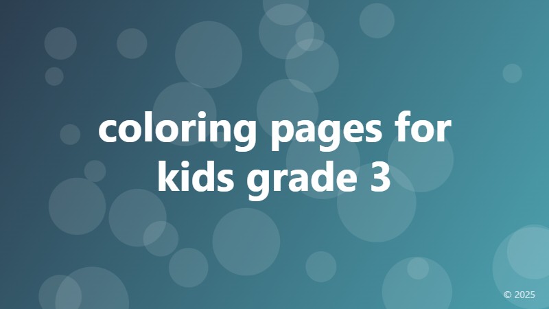 coloring pages for kids grade 3
