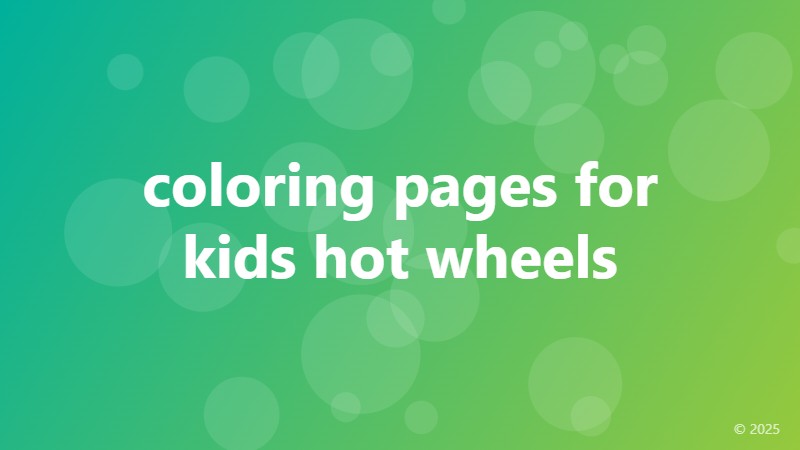coloring pages for kids hot wheels