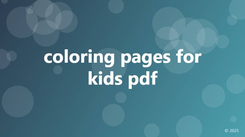 coloring pages for kids pdf