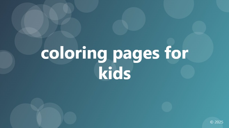 coloring pages for kids
