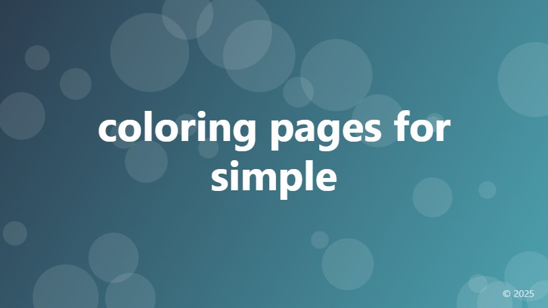 coloring pages for simple