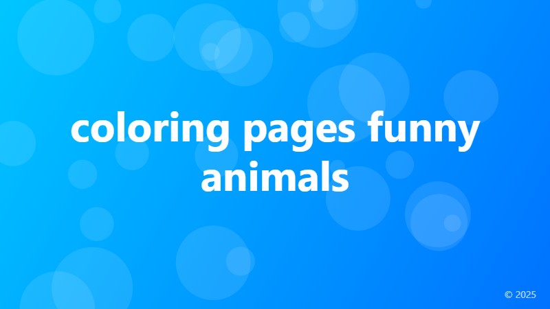 coloring pages funny animals