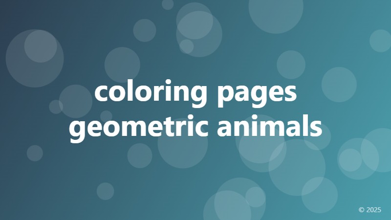 coloring pages geometric animals