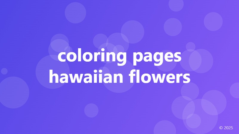 coloring pages hawaiian flowers