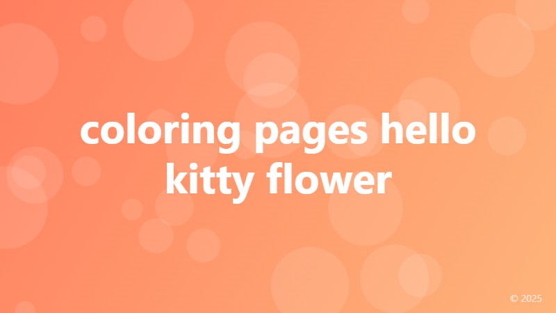 coloring pages hello kitty flower