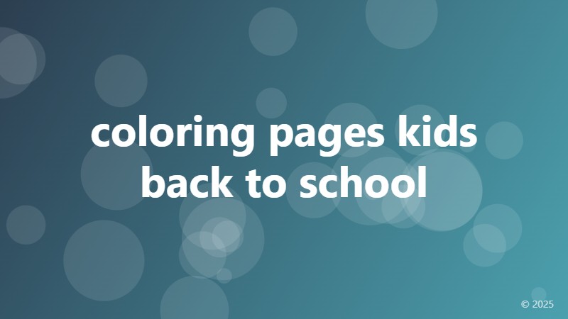 coloring pages kids back to school