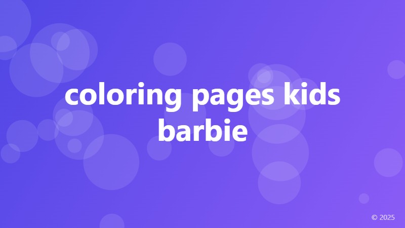 coloring pages kids barbie