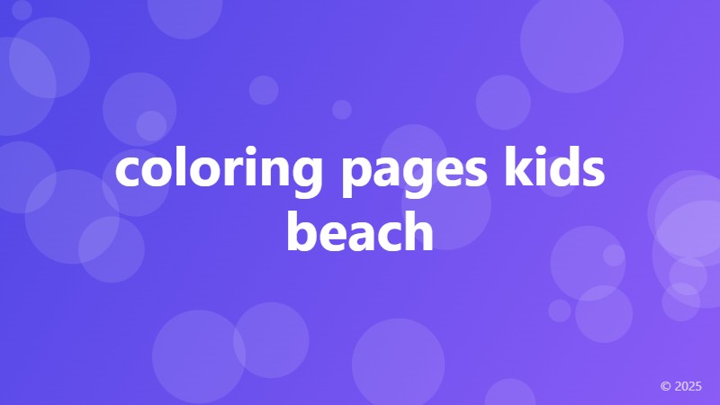 coloring pages kids beach