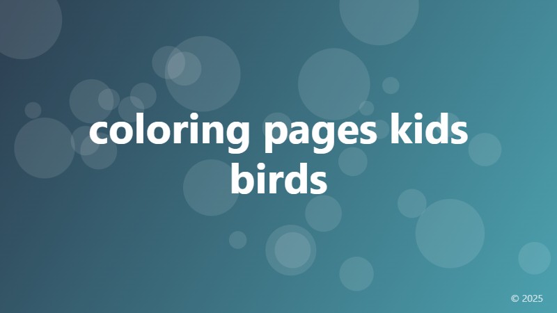 coloring pages kids birds