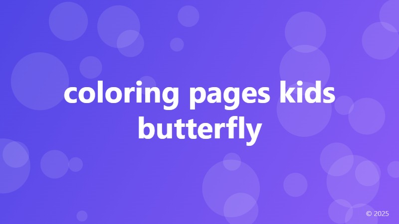 coloring pages kids butterfly