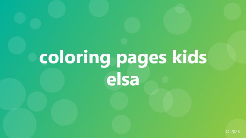 coloring pages kids elsa