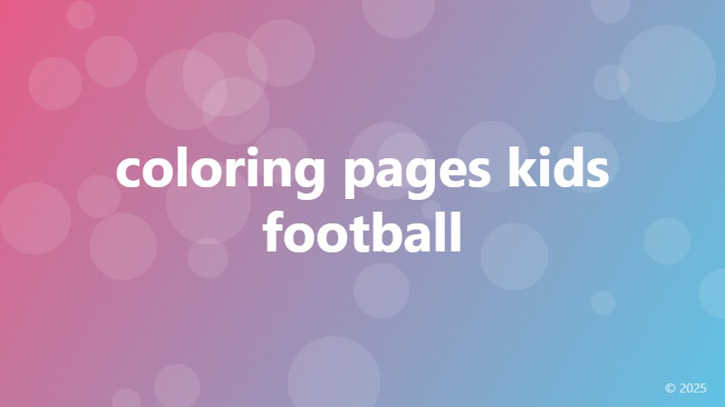 coloring pages kids football