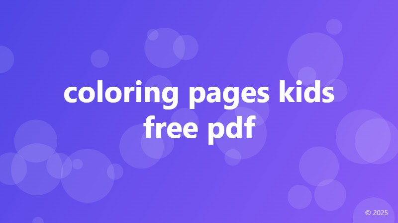 coloring pages kids free pdf