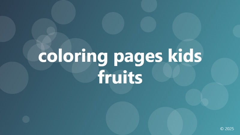 coloring pages kids fruits