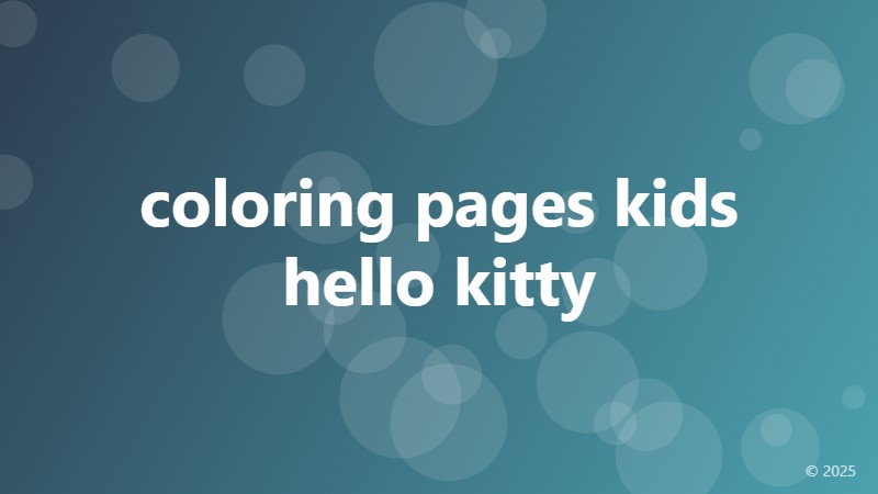 coloring pages kids hello kitty