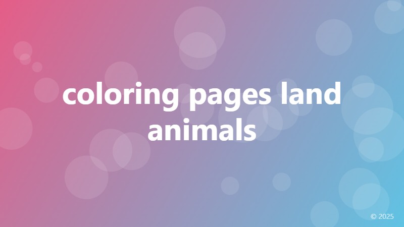 coloring pages land animals