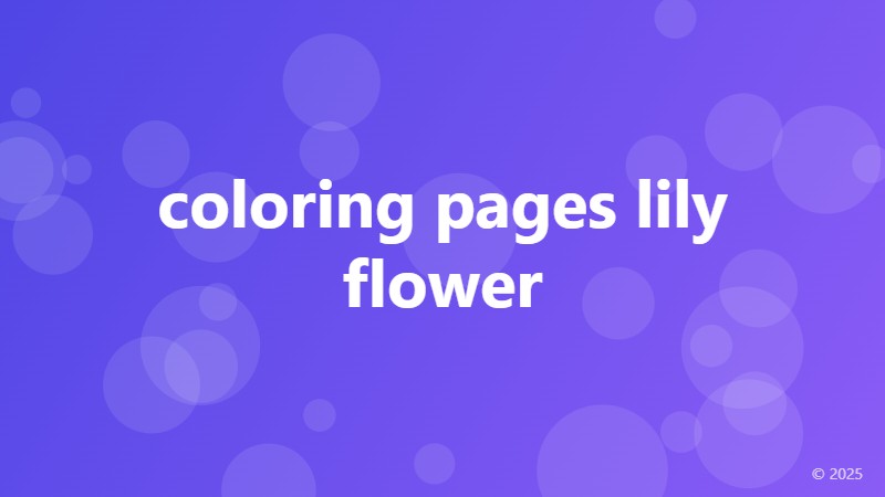 coloring pages lily flower