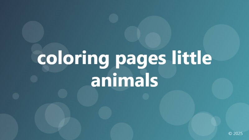 coloring pages little animals
