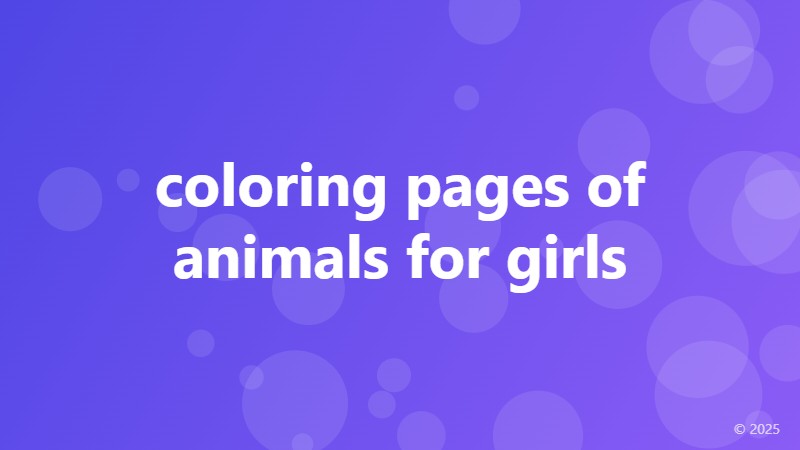 coloring pages of animals for girls