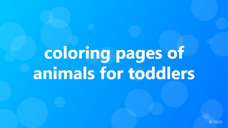 coloring pages of animals for toddlers