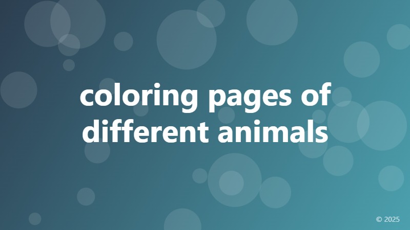 coloring pages of different animals