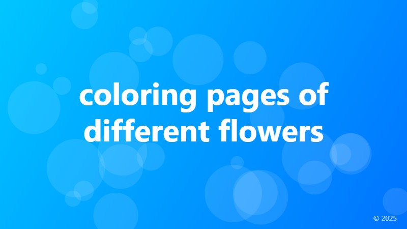 coloring pages of different flowers