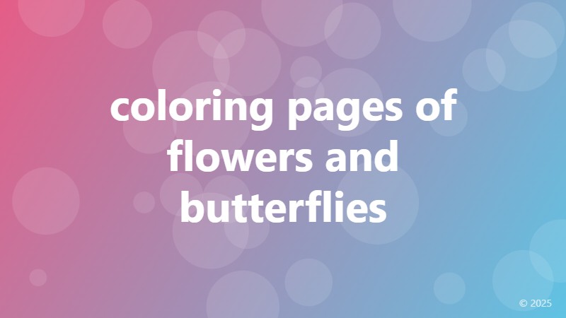 coloring pages of flowers and butterflies