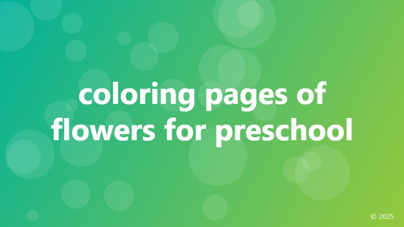 coloring pages of flowers for preschool