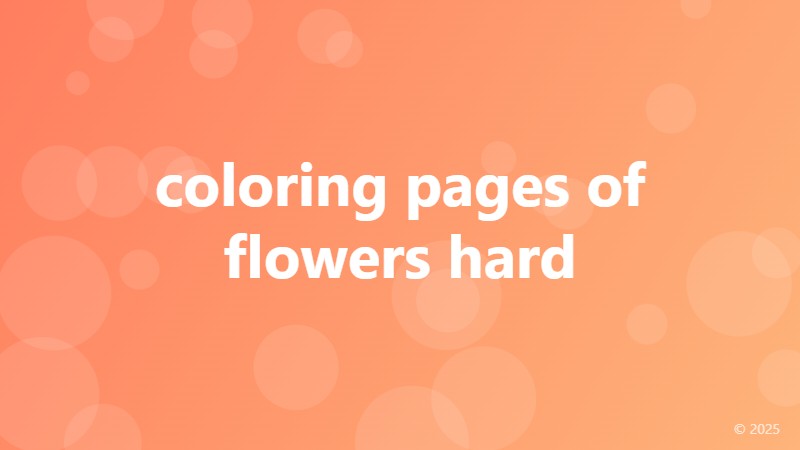 coloring pages of flowers hard
