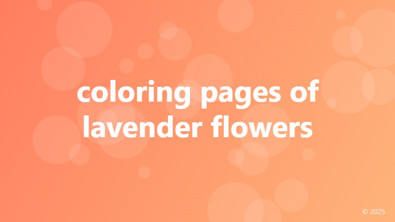 coloring pages of lavender flowers